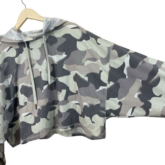 Z Supply Medium Rowan Camo Hoodie Crop Camoflauge Cotton Blend Womens - Picture 12 of 16